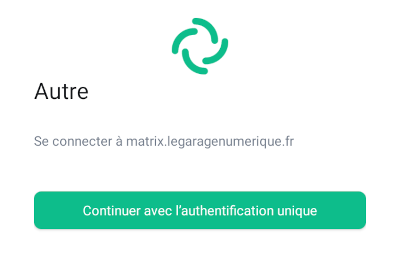 capture d'écran de l'écran de confirmation de la connection par SSO