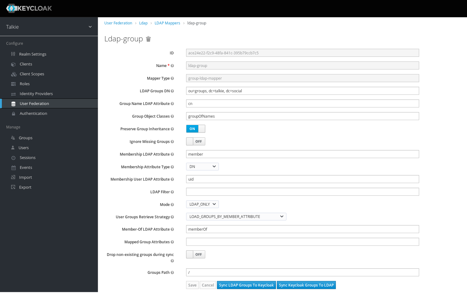 screenshot showing mapper settings for group mapping